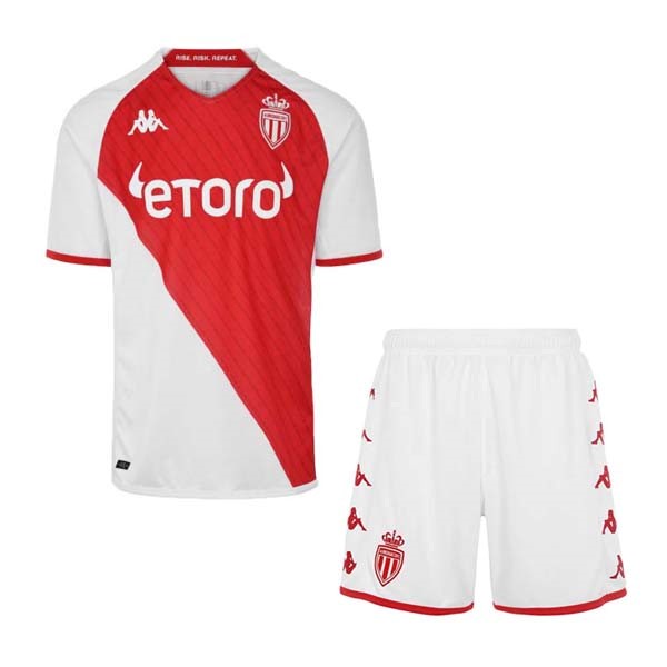 Camiseta AS Monaco Replica Primera Ropa Niño 2022/23